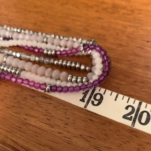 WHBM Long Chain Linked Necklace with Multi Color  Cut Beads - Picture 6 of 14